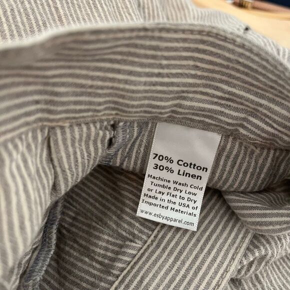 Esby Apparel Copal Stripe Nikita Wide Leg Pleated Cropped Pants Women's Size 4 - Picture 7 of 8